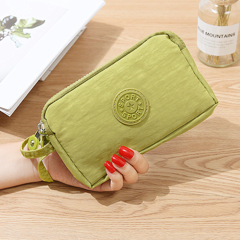 Wholesale Fabric Women's Long Three Layer Zipper Large Capacity Zero Wallet